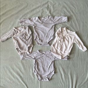 4pk Baby Mori Organic Cotton Kimono Bodysuits